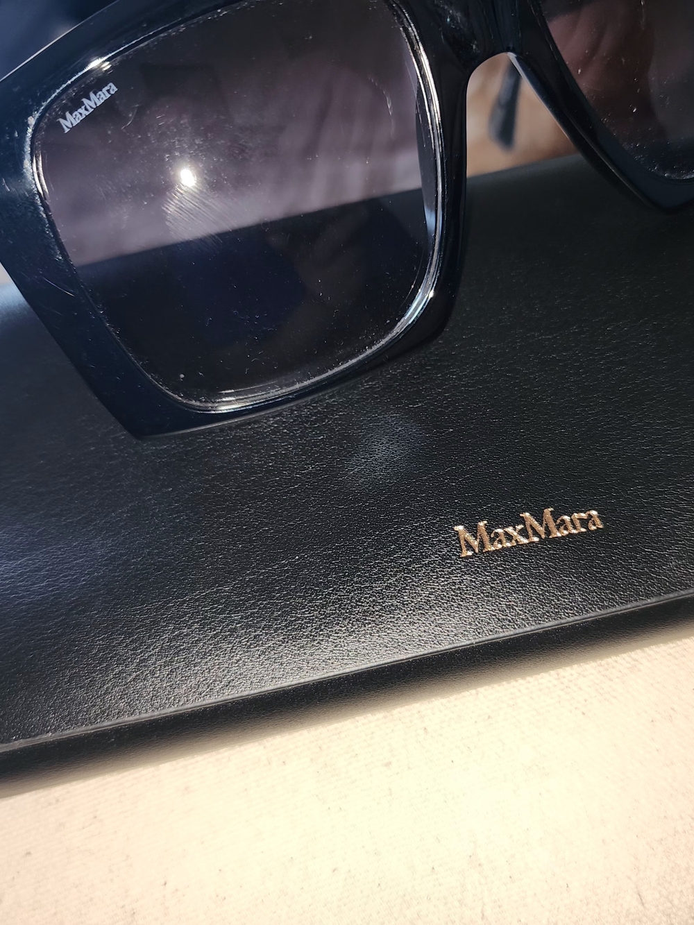 MaxMara Black Glossy Square Sunglasses - Picture 8 of 9